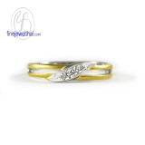 แหวนทองคำขาว แหวนเพชร แหวนคู่ แหวนแต่งงาน แหวนหมั้น- R1246DWG-Gm